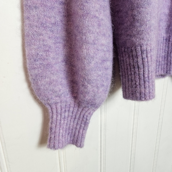 Sézane Léon Jumper Lilac Size XS Mohair Wool Balloon Sleeve Parisian Chic - Picture 6 of 13